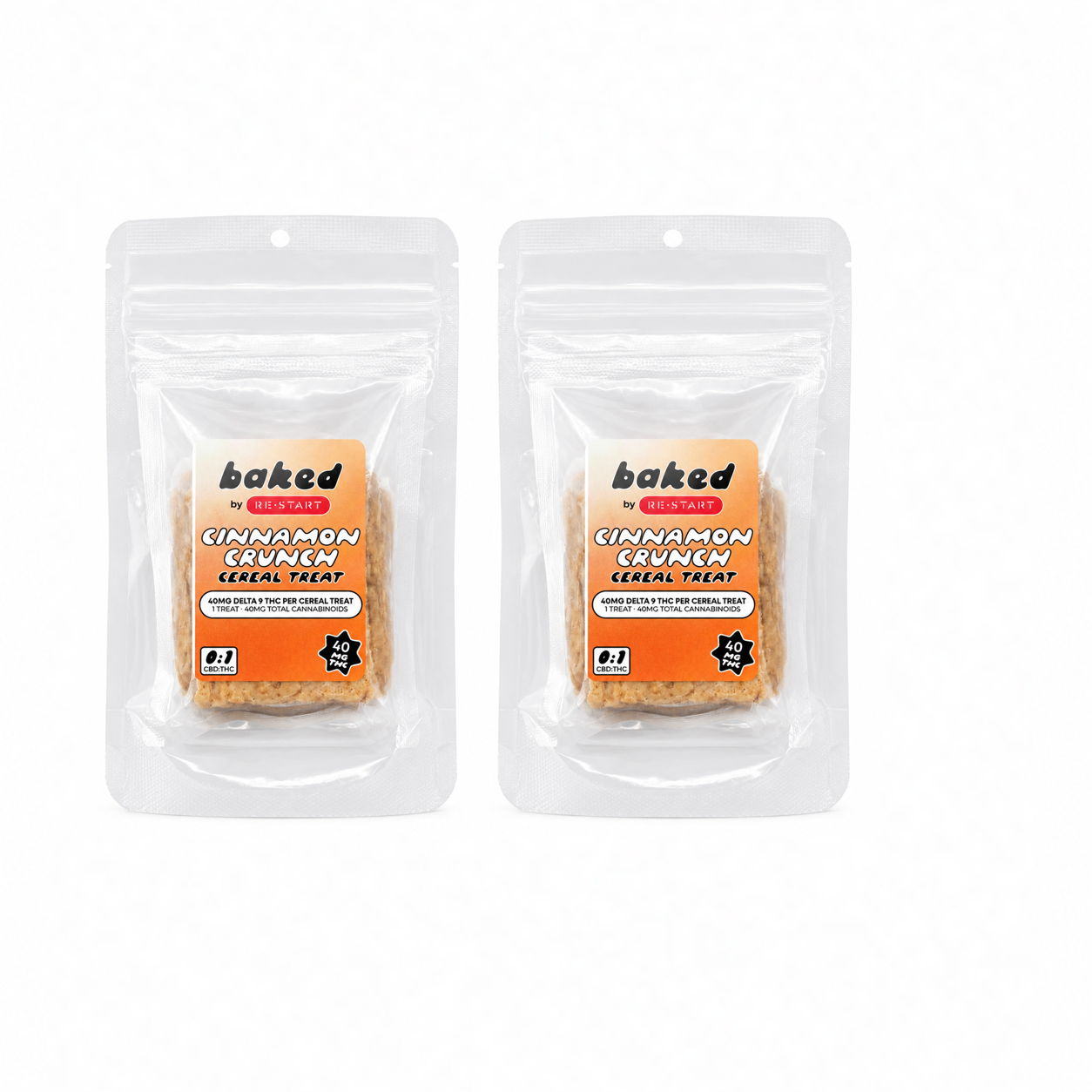 SAVE 20% - 40MG THC Cinnamon Crunch Cereal Treat 2/pk